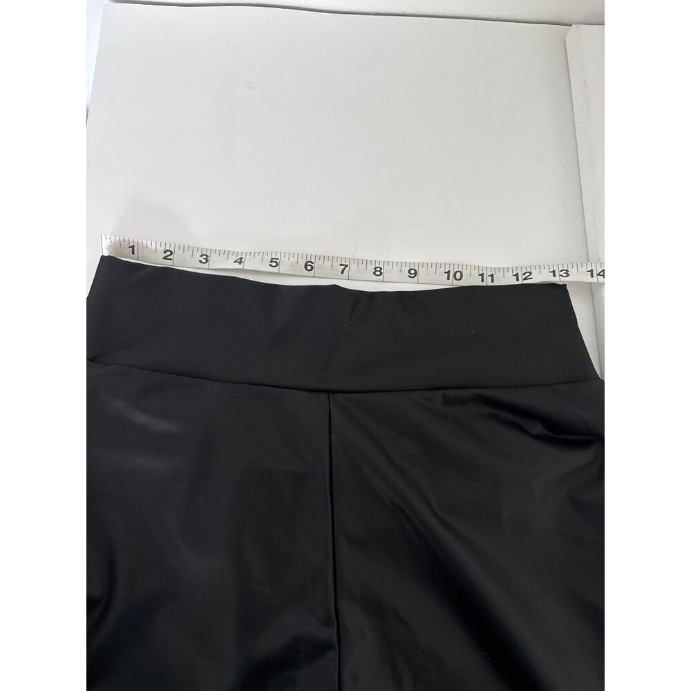 Faux Leather Leggings Bundle Sz L Black & Green Edgy Streetwear High Waist Pants - Picture 14 of 16